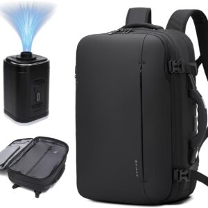 BANGE Airback Backpack with electronic scaleVacuum Compression Travel Backpack,Expandable Backpacks with Pump for Airplanes (With Air Pump)