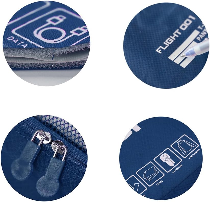 Packing Cubes Set Travel Luggage Organizers Suitcase Lightweight Accessories Navy Blue - Image 5