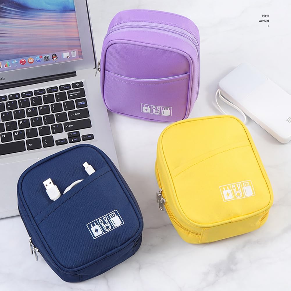 E-Tree Storage Pouch for Small Electronics and Accessories,Tech Bag,Electronic Organizer Case Compatible with MacBook Laptop Charger,Mouse,Cables,Hub,Power Bank,Earphone,Toiletries Cosmetics (Orange) - Image 2