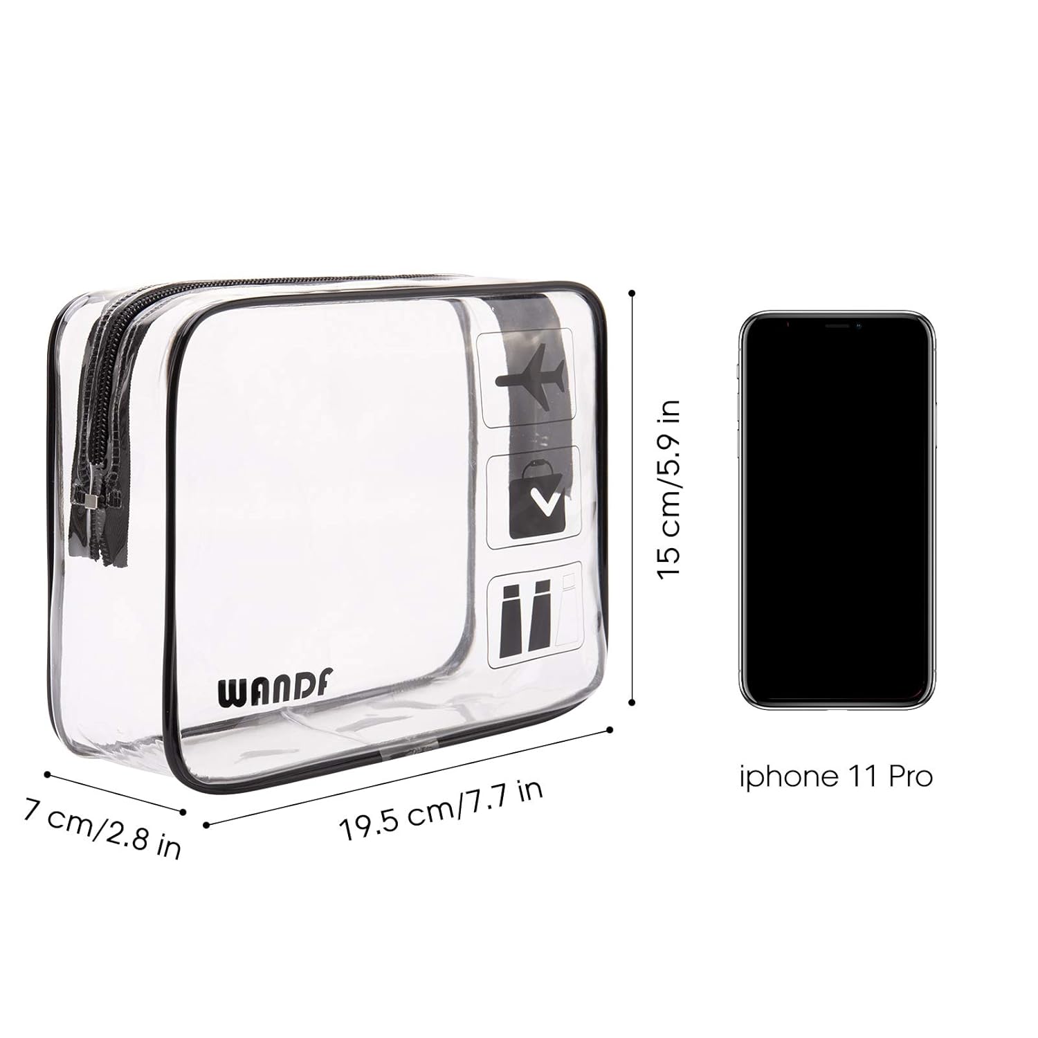 TSA Approved Clear Travel Toiletry Bag wih Zippers Carry-on Travel Accessories Quart Size Toiletries Cosmetic Pouch Makeup Bags for Men and Women (2 pcs) - Image 3