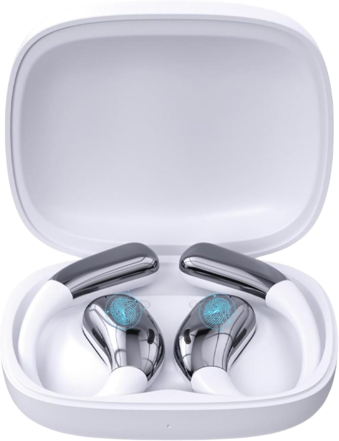 One-Click Translator Earbud, Language Translator Earbuds, A38 Wireless Translation Earbuds Real Time, AI Translation Earbuds, OWS Ear Bud Translator Device for Business Travel (White)