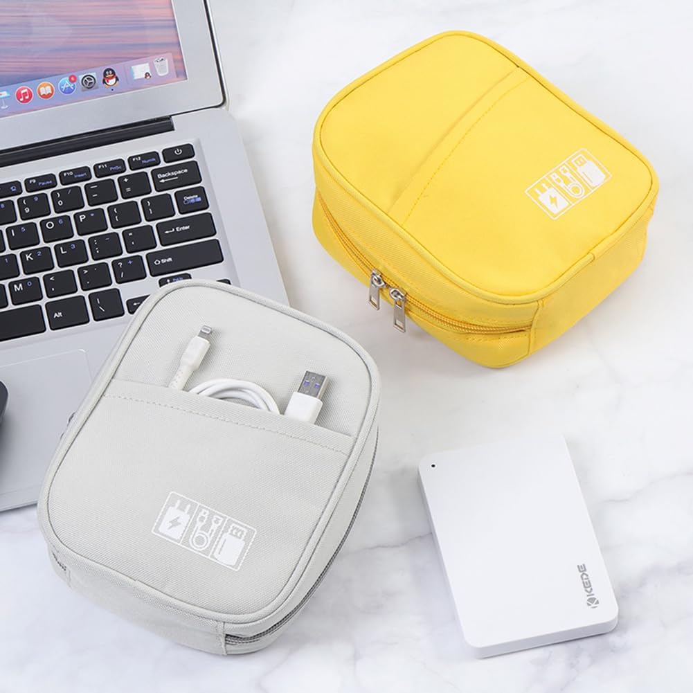 E-Tree Storage Pouch for Small Electronics and Accessories,Tech Bag,Electronic Organizer Case Compatible with MacBook Laptop Charger,Mouse,Cables,Hub,Power Bank,Earphone,Toiletries Cosmetics (Orange) - Image 4