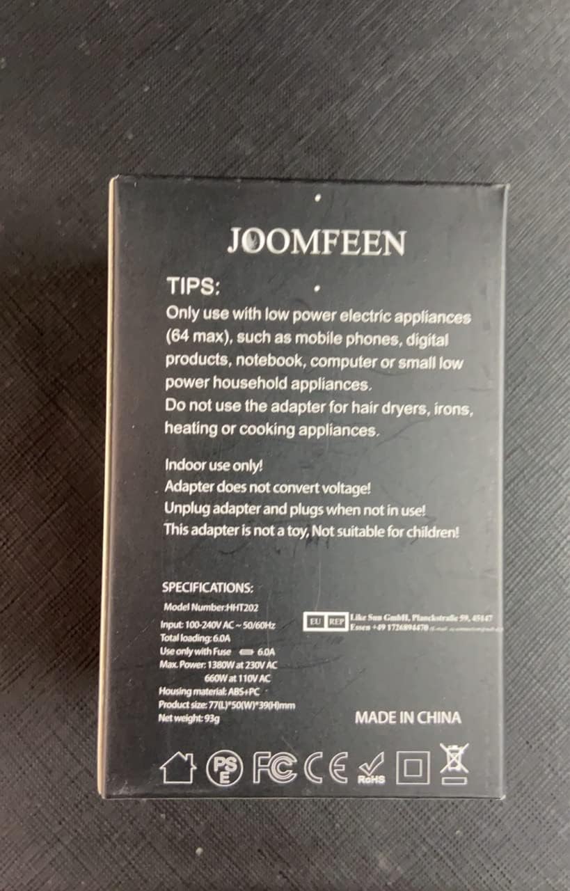 Travel Adapter, JOOMFEEN Worldwide All in One Universal Power Wall Charger AC Power Plug Adapter with Dual USB Charging Ports for USA EU UK AUS Cell Phone Laptop (Black) - Image 9