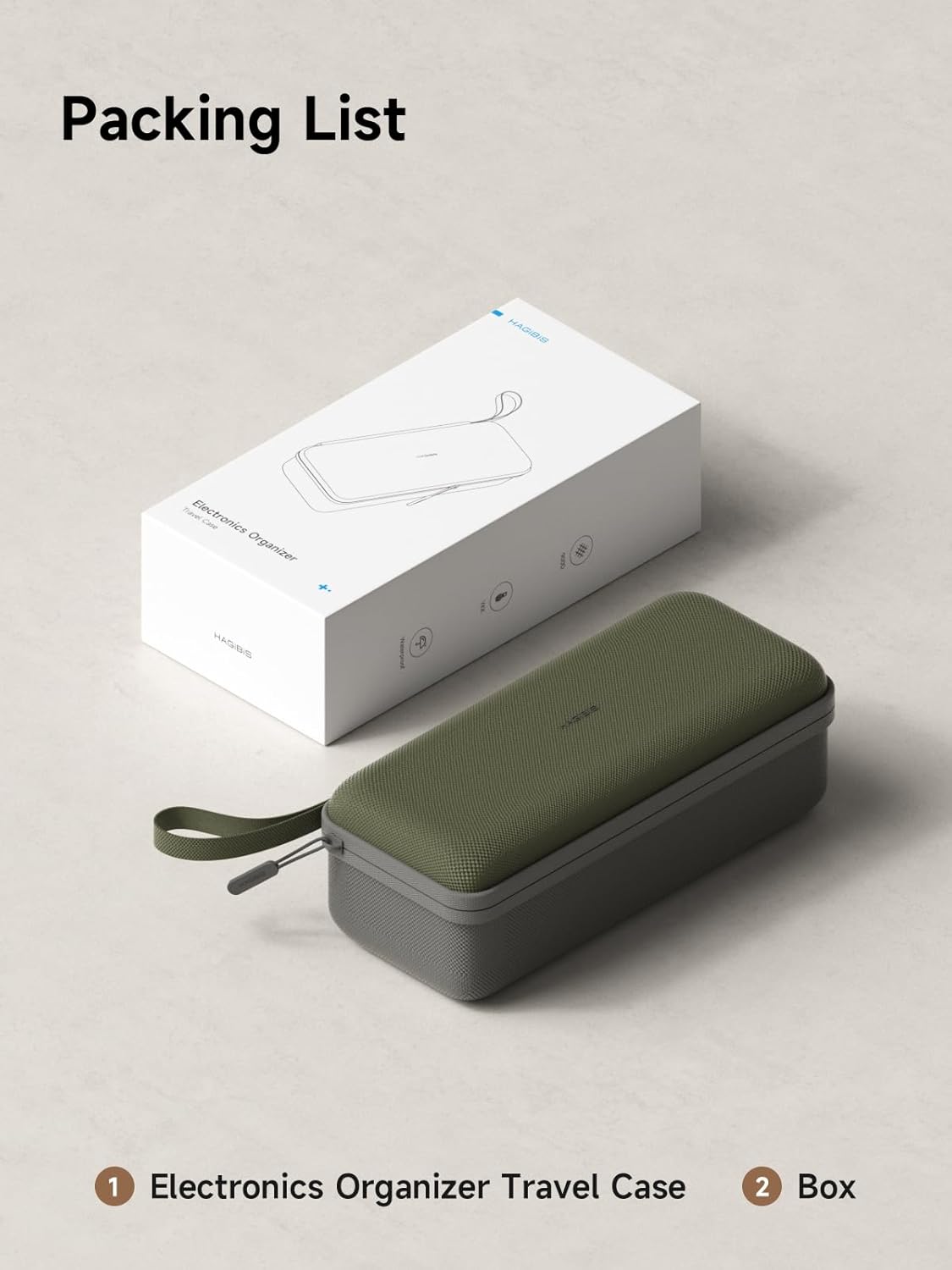 Hagibis Electronics Organizer Travel Case Cable Organizer Bag Pouch Portable Waterproof Carry Case for Cable, Charger,Power Bank, SD Card, Mouse, USB Flash Disk (DPB03 Green) - Image 9
