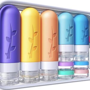 19pack Travel Bottles for Toiletries, TSA Approved Silicone Travel Size Containers for toiletries, Refillable & Leakproof Travel shampoo and conditioner bottles