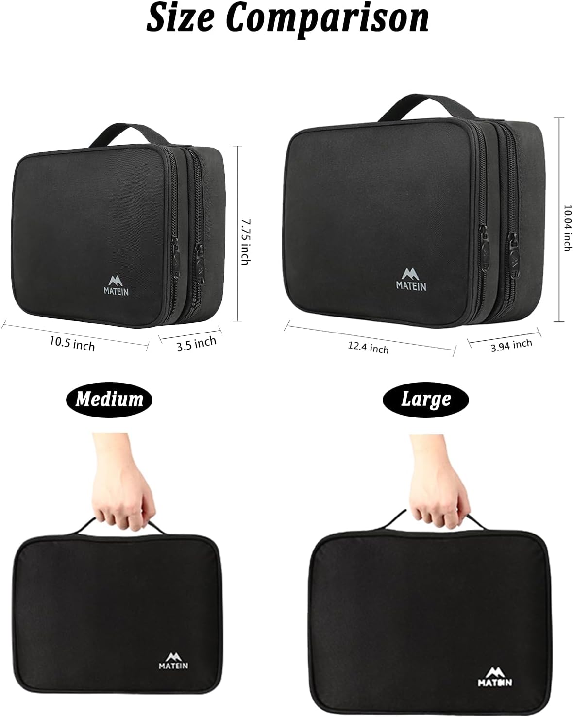 MATEIN Electronics Organizer Travel Case, Water Resistant Cable Organizer Bag for Travel Essentials, Gifts for Men, Storage Bag as Accessories for Phone, Cord, Tablet, Black - Image 2