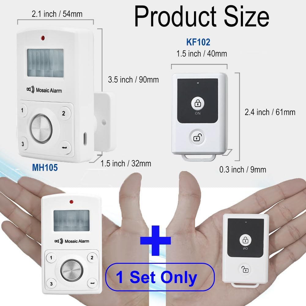 135dB Remote Motion Sensor Alarm Loud Sound for Garage, Shed. Portable Battery Operated Keypad Alert for Travel, Camp. Freestanding Indoor Home Security Motion Detecting Siren. Cordless or USB Power - Image 6
