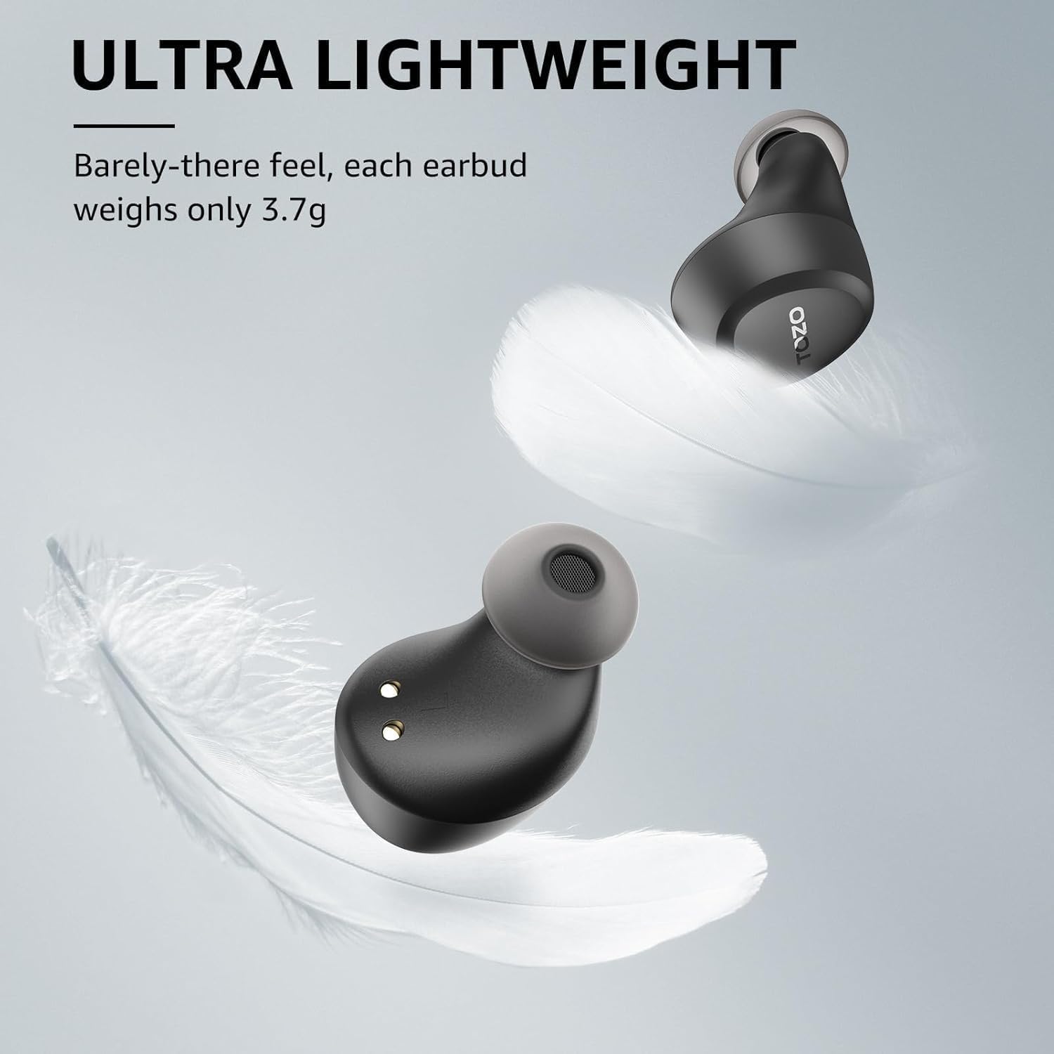 TOZO A1 Wireless Earbuds Bluetooth 5.3 Light Weight in Ear IPX5 Waterproof Headphones 2 Mic for AI Calls, Immersive Premium Sound Bass Headset with Charging Case, 32 Presets EQ Customization via App - Image 3