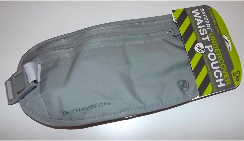 Travelon Rfid Blocking Undergarment Waist Pouch Travel Wallet, Gray, One Size - Image 3