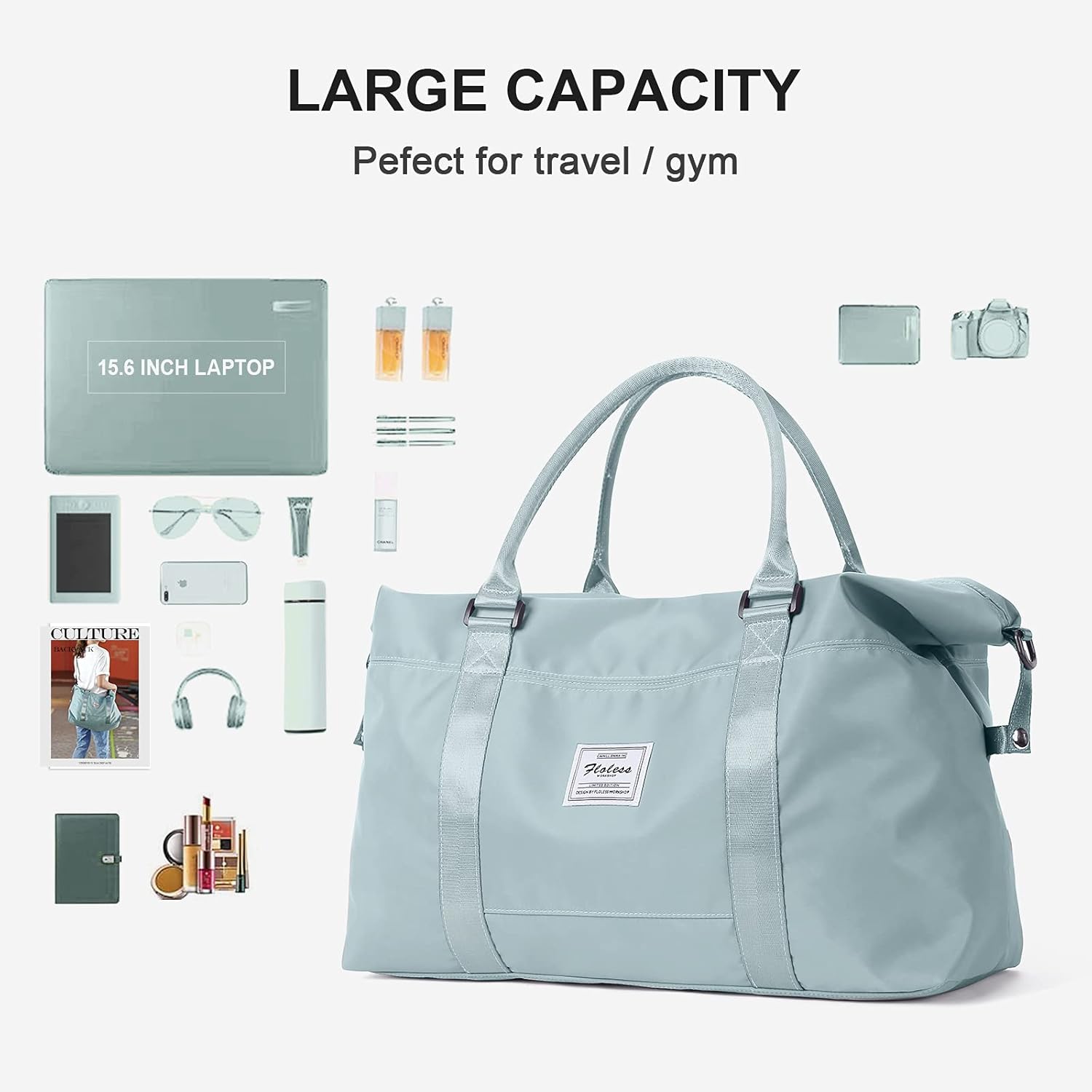 Sport Travel Duffle Bag Large Gym Tote Bag for Women, Weekender Carry on Bag for Airplane, Ladies Beach Overnight Bag Waterproof Luggage Bag with Wet Pocket - Image 3