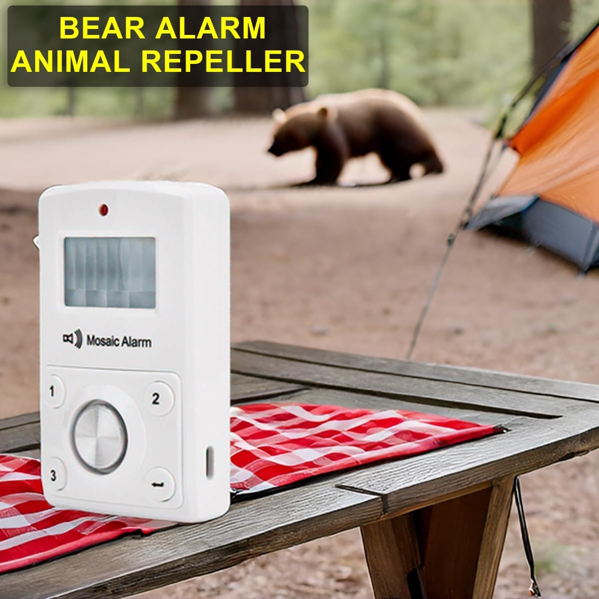 135dB Remote Motion Sensor Alarm Loud Sound for Garage, Shed. Portable Battery Operated Keypad Alert for Travel, Camp. Freestanding Indoor Home Security Motion Detecting Siren. Cordless or USB Power - Image 5