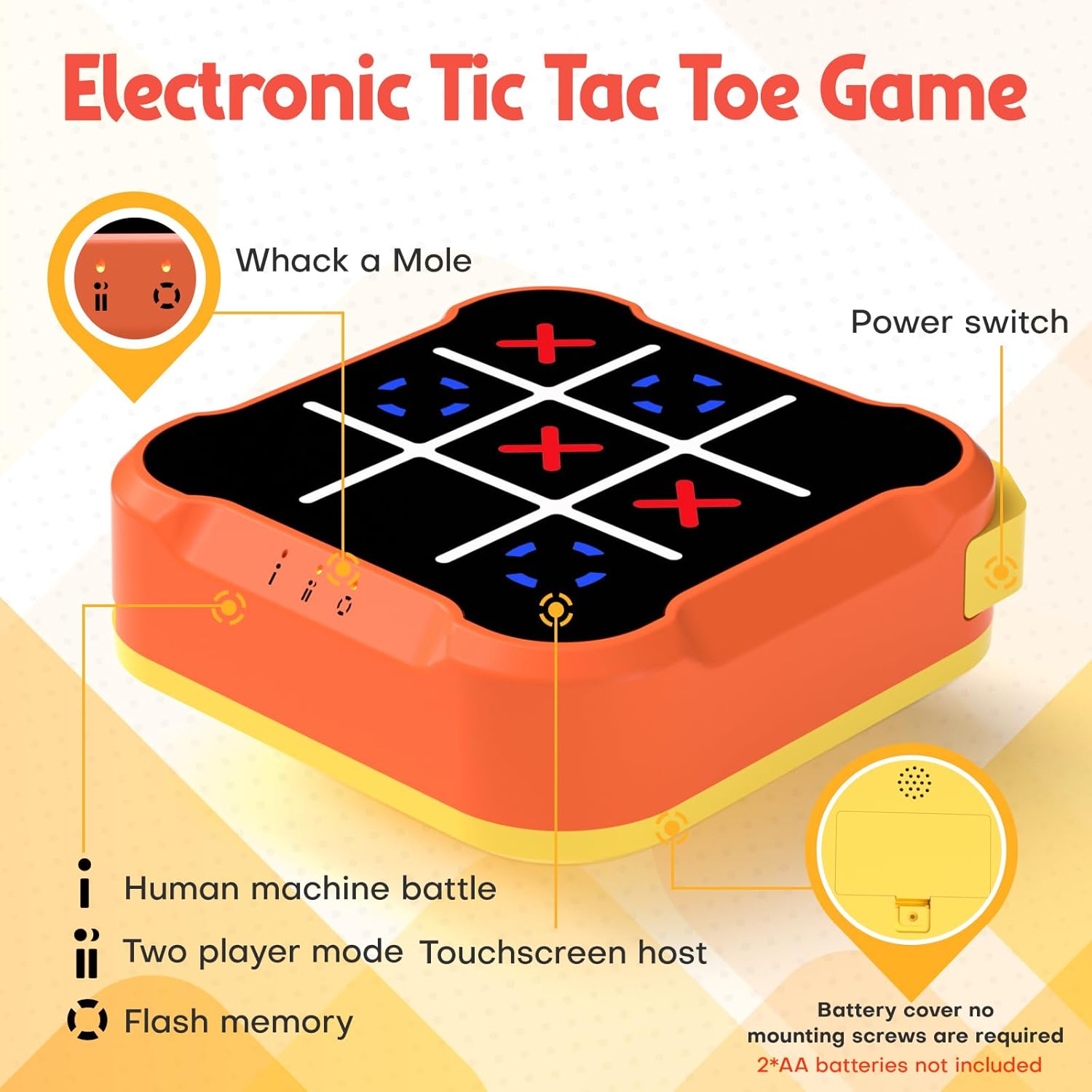 Tic Tac Toe Bolt Game, Handheld Electric Puzzle Game Console, Gift Ideal for Kids and Adults' Birthday, Electronic Board Games for Educational and Memory Growth, Portable Travel Games for Car Ride - Image 2