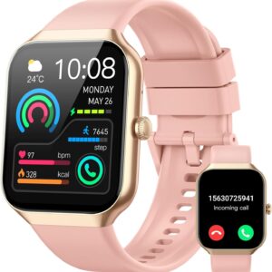 Smart Watch for Women, 1.96"HD Smartwatch (Answer/Make Call) with Heart Rate/Sleep Monitor/Spo2/Pedometer, Fitness Activity Tracker 113+ Sport Modes IP68 Waterproof Watches Women for Android iOS Pink