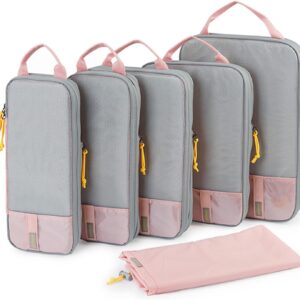 BAGSMART 6 Set Compression Packing Cubes - Lightweight Travel Essentials, Durable Luggage Organizer