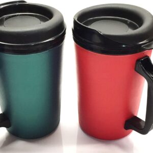 GAMA Electronics Thermoserv 20oz Insulated Travel Mug Classic Gas Station Design (Red/Green 2 Pack)