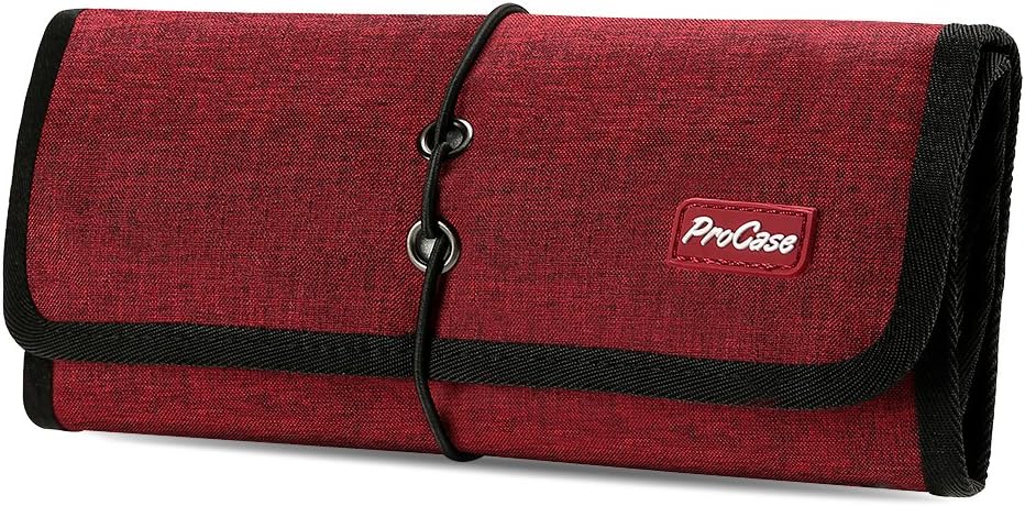 ProCase Electronic Organizer Cord Pouch, Travel Cable Charger Phone Accessories Bag Organizer Roll up Tech Carrying Case for USB Cables SD Memory Cards Earphone Flash Hard Drive - Image 6