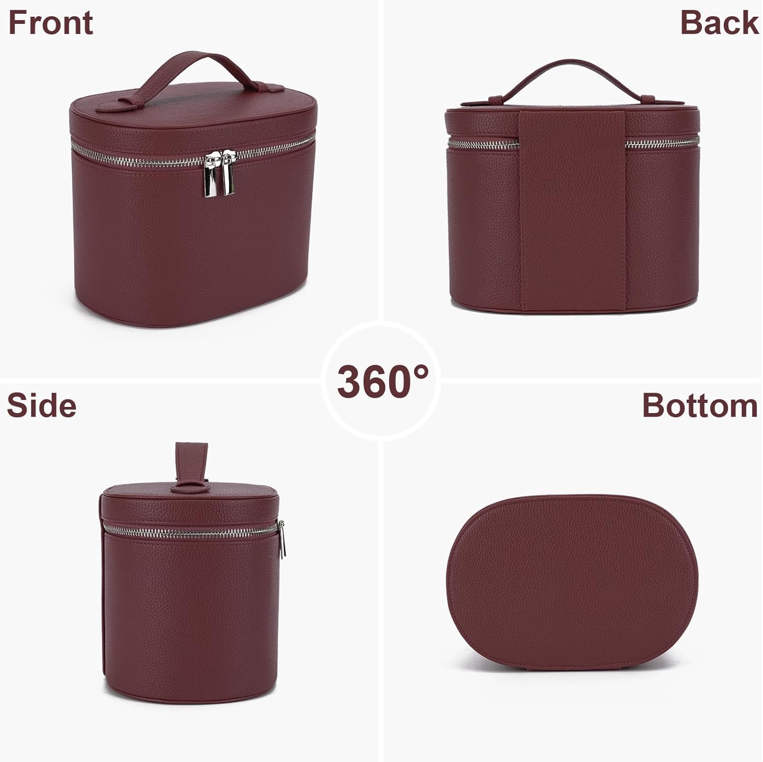 YFGBCX Makeup Bag Vanity Case with Removable Divider Travel Toiletry Bag Portable Cosmetic Bag Makeup Organizer Case - Image 3