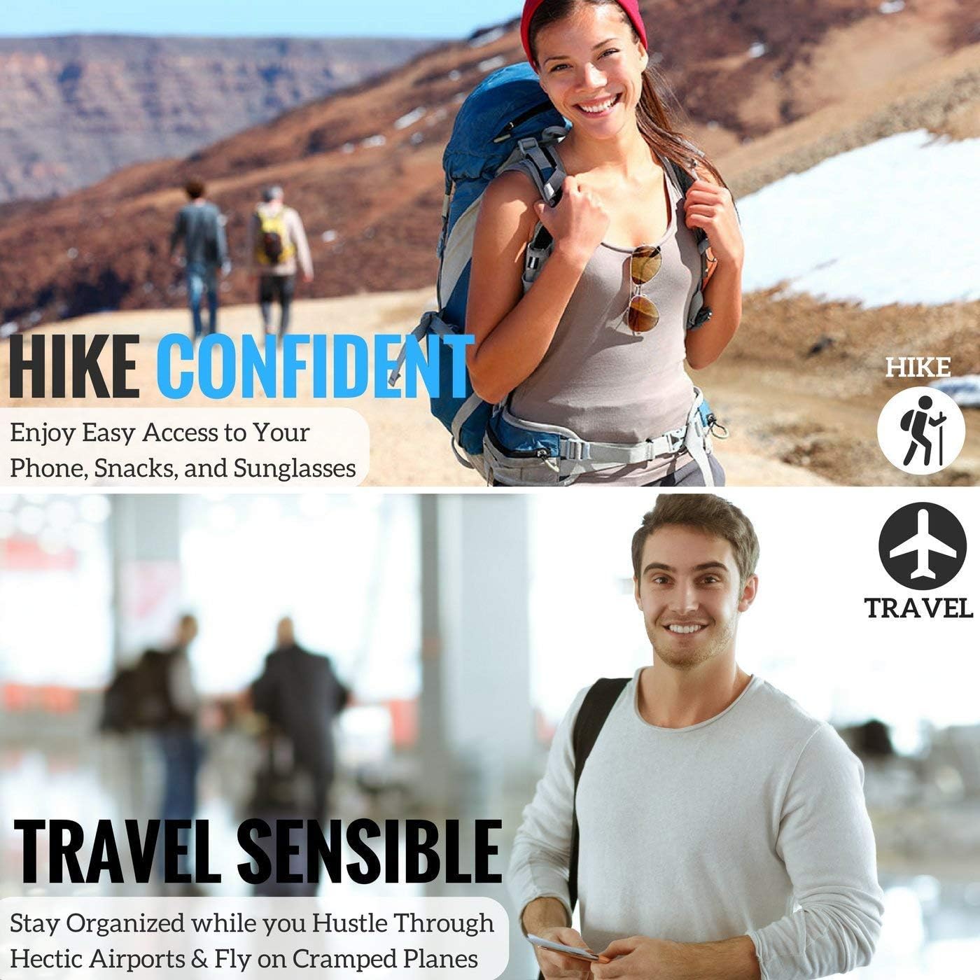 Money Belt for Travel - Hidden Travel Pouch Protect Your Credit and Money With RFID Blocking Passport Holder Waist Wallet (Khaki) - Image 7