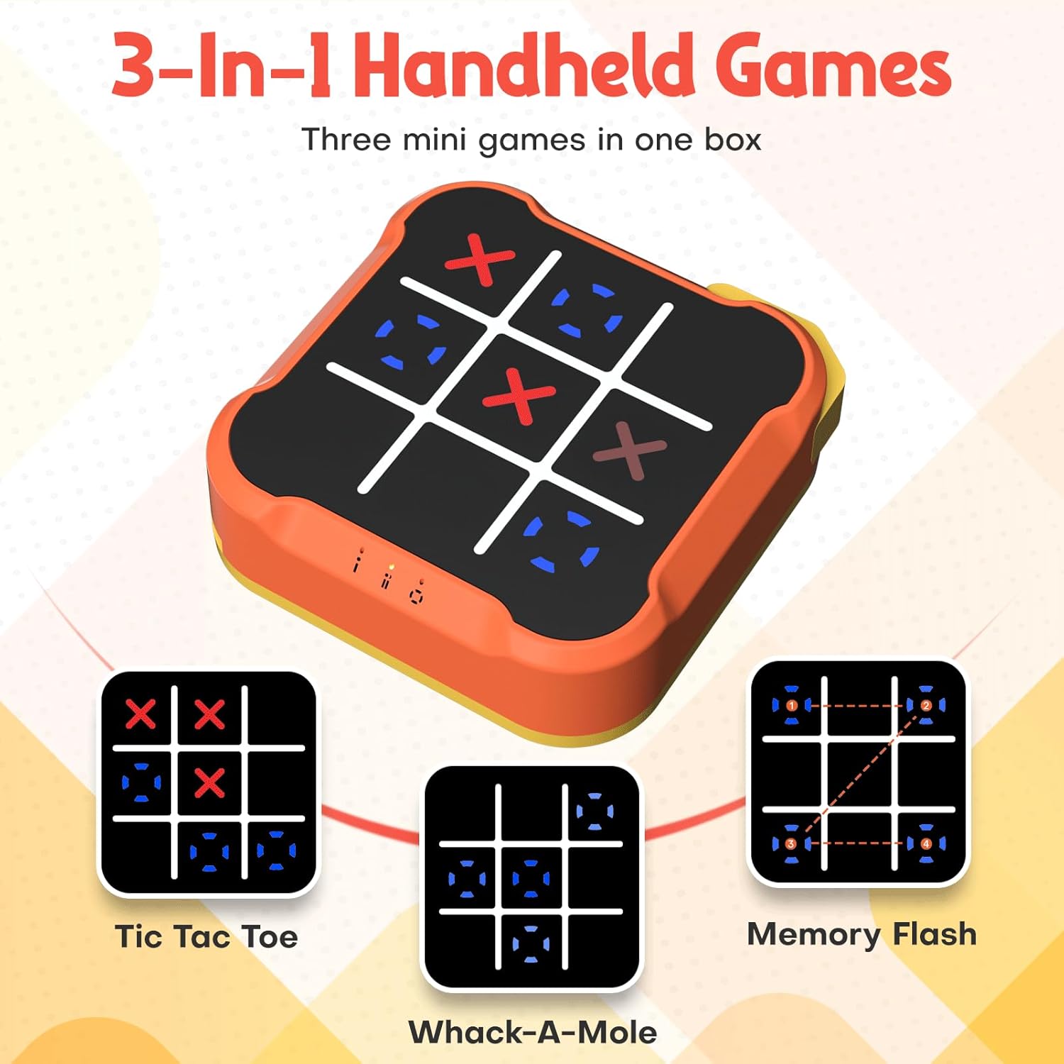 Tic Tac Toe Bolt Game, Handheld Electric Puzzle Game Console, Gift Ideal for Kids and Adults' Birthday, Electronic Board Games for Educational and Memory Growth, Portable Travel Games for Car Ride - Image 3