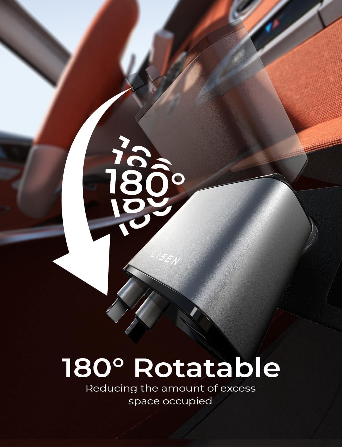 LISEN Retractable Car Charger, 69W USB C Car Accessories Adapter for iPhone 16 USBC Charger Fast Charging, Mothers Day for Gifts, Travel Essentials for Women Men, Road Trip Essentials for iPhone 16 15 - Image 7