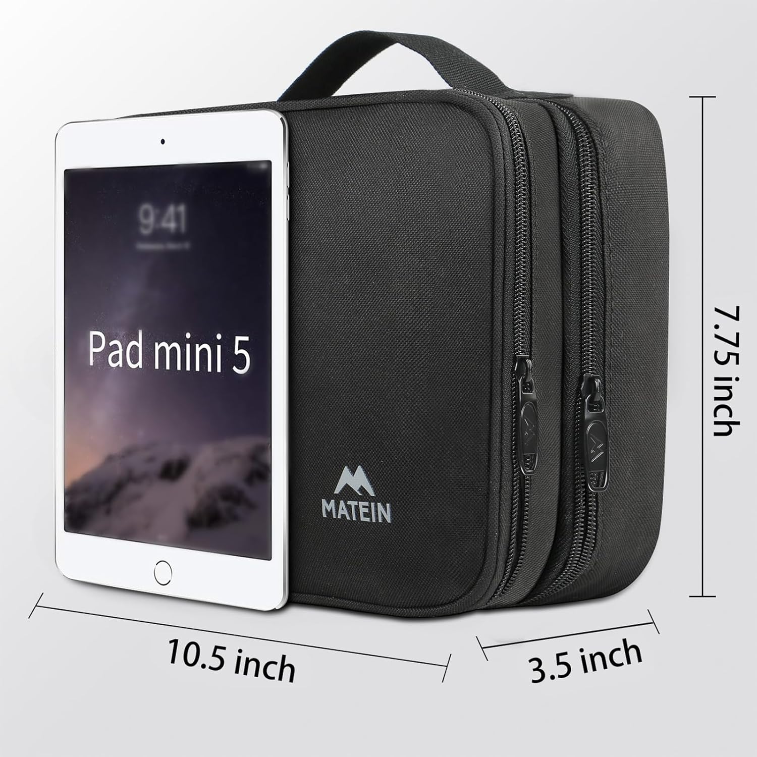 MATEIN Electronics Organizer Travel Case, Water Resistant Cable Organizer Bag for Travel Essentials, Gifts for Men, Storage Bag as Accessories for Phone, Cord, Tablet, Black - Image 6
