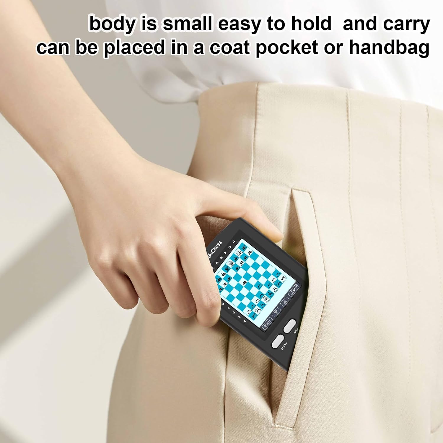 Handheld Electronic Chess Board 8 in 1 Touch Chess Computer Game Ai Chess Up Smart Electronic Chess Set for Adults, Kids,and Beginners Learn and Travel with Stylus Large LCD Display Gift - Image 4