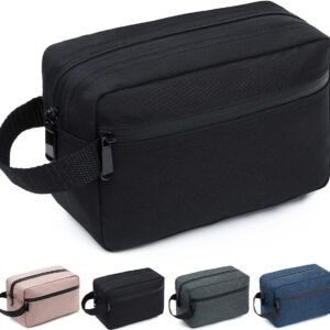 FUNSEED Travel Toiletry Bag for Women and Men, Water-resistant Shaving Bag for Toiletries Accessories, Foldable Storage Bags with Divider and Handle for Cosmetics Toiletries Brushes Tools