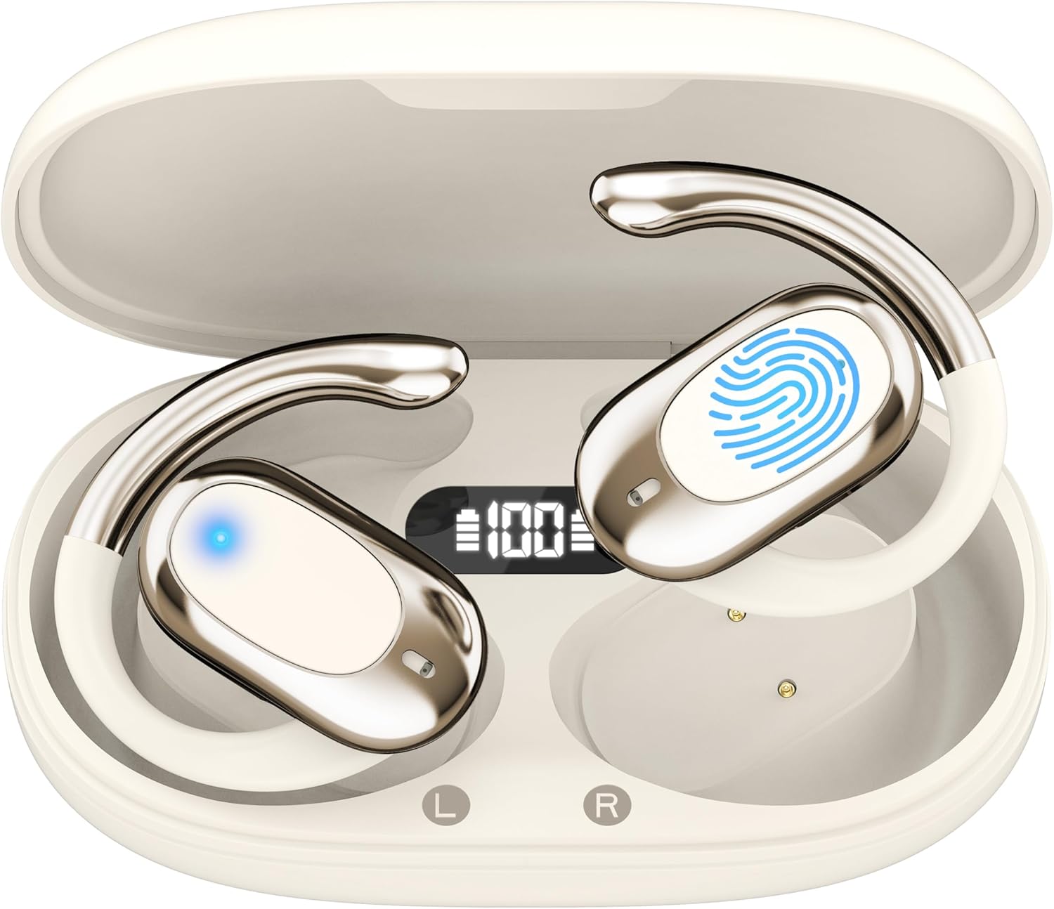 Real Time Translation Earbuds, AI Language Translator Earphone 3-in-1 Accents & Long Battery Life Translation Earbuds OWS 144 Languages & 8 Offline for Travel Business,(Milkywhite)