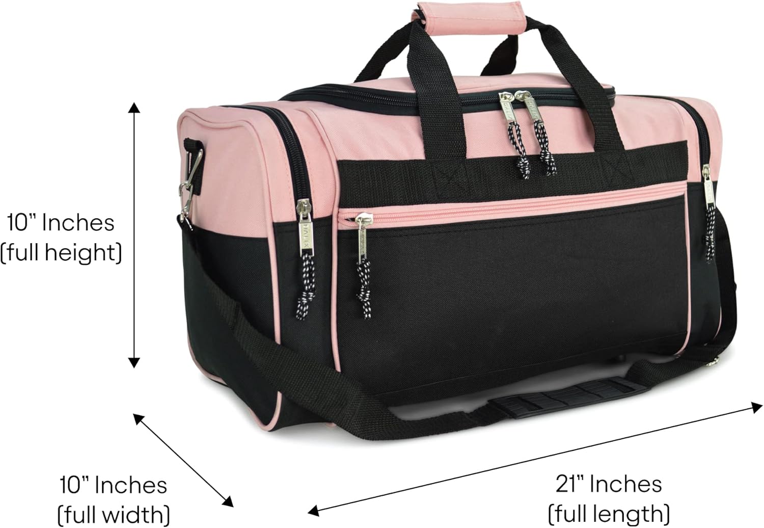 DALIX 21" Blank Sports Duffle Bag Gym Bag Travel Duffel with Adjustable Strap in Pink - Image 7
