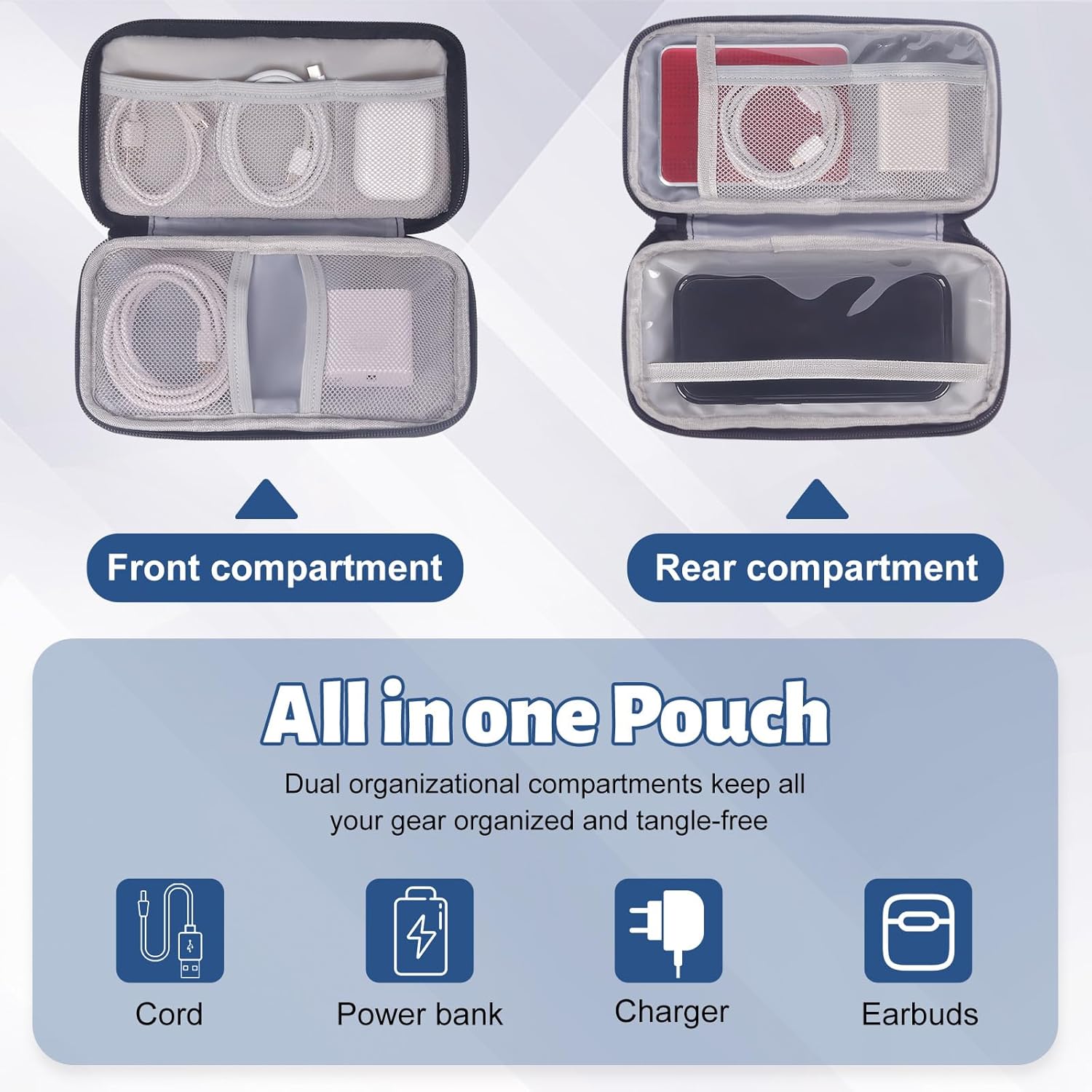 Electronic Organizer, Travel Cable Organizer Case - Compact Pouch for Cords and Accessories Storage - Ideal for Electronics, Travel, and Daily Use - Image 5