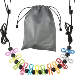 Retractable Portable Clothesline for Travel，Clothing line with 12 Clothes Clips, for Indoor Laundry Drying line,Outdoor Camping Accessories