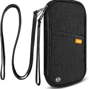 RFID Family Passport Wallet Holder Waterproof, Travel Document Organizer Credit Card Clutch Bag for Men Women