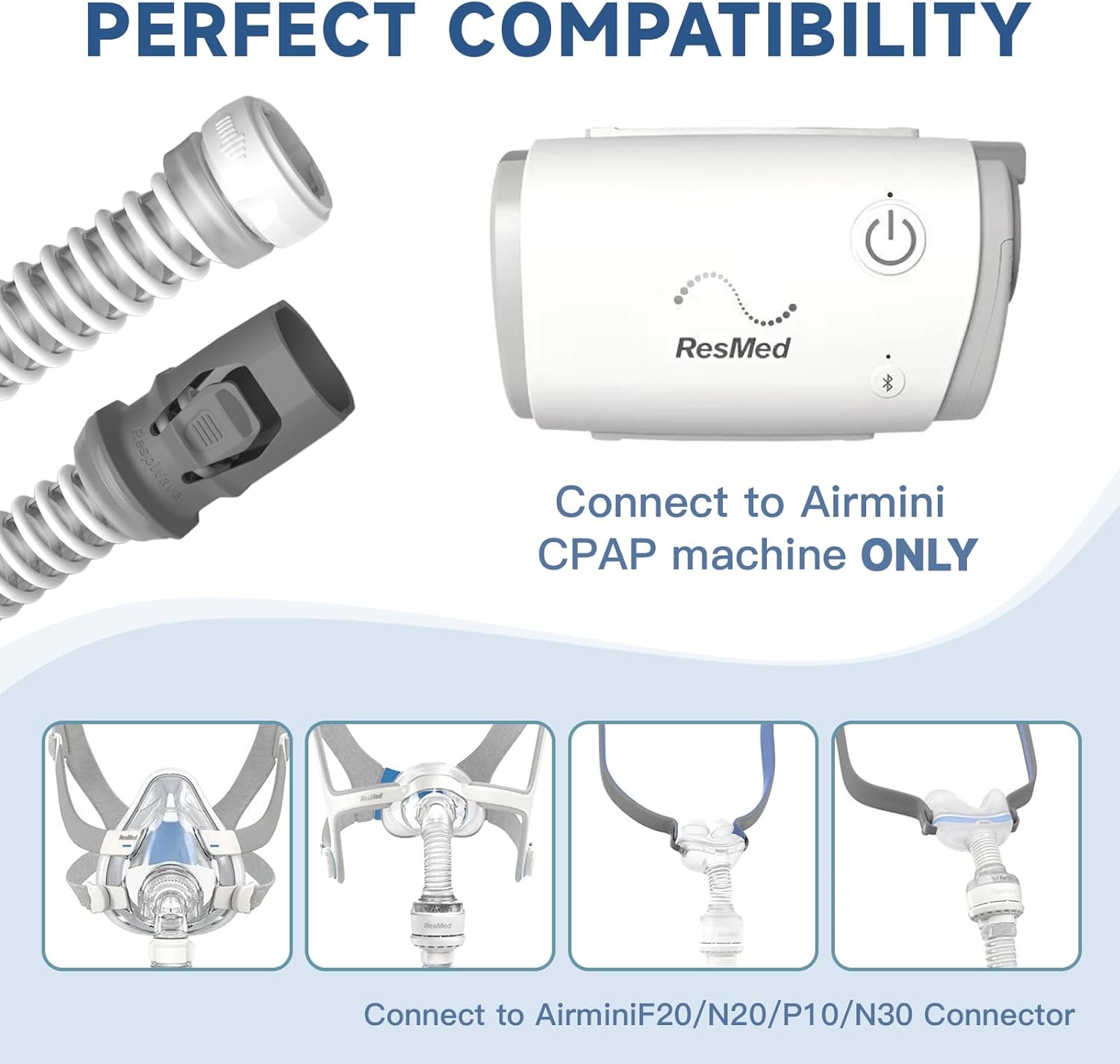 Replacement CPAP Tubing for ResMed AirMini Tube & 10-Pack Airmini Supplies Filters Combo, as Flexible as OEM | Compatible with ResMed Airmini CPAP Machine & P10 Nasal Pillows & N20 & N30 Nasal Masks - Image 4