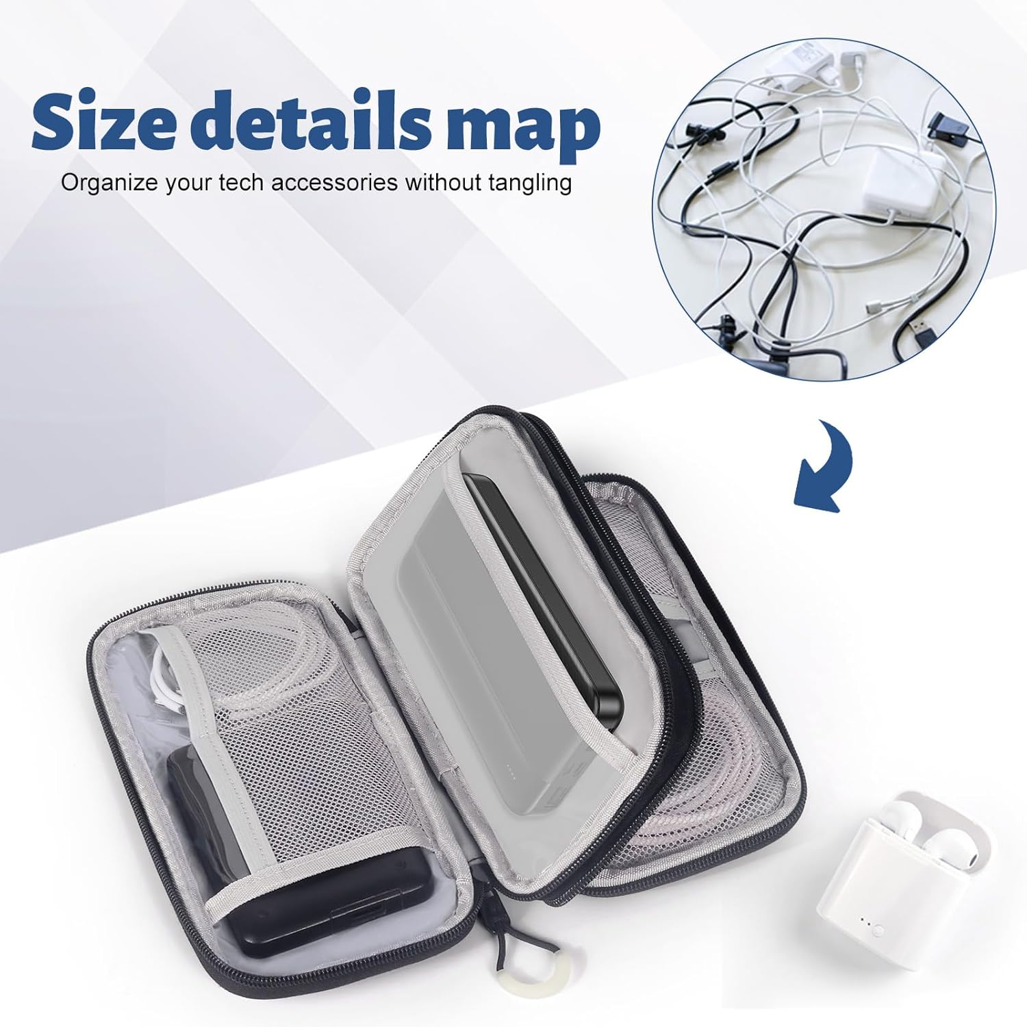 Electronic Organizer, Travel Cable Organizer Case - Compact Pouch for Cords and Accessories Storage - Ideal for Electronics, Travel, and Daily Use - Image 6