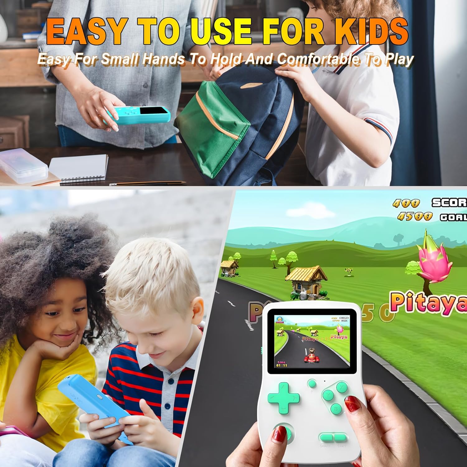 32 Bit Handheld Games for Kids Preloaded 139 Video Games, Portable Video Gaming Player with 3.0" IPS Screen and Rechargeable Battery, Mini Travel Games Electronic Gifts Toys for Boys Girls, White - Image 5