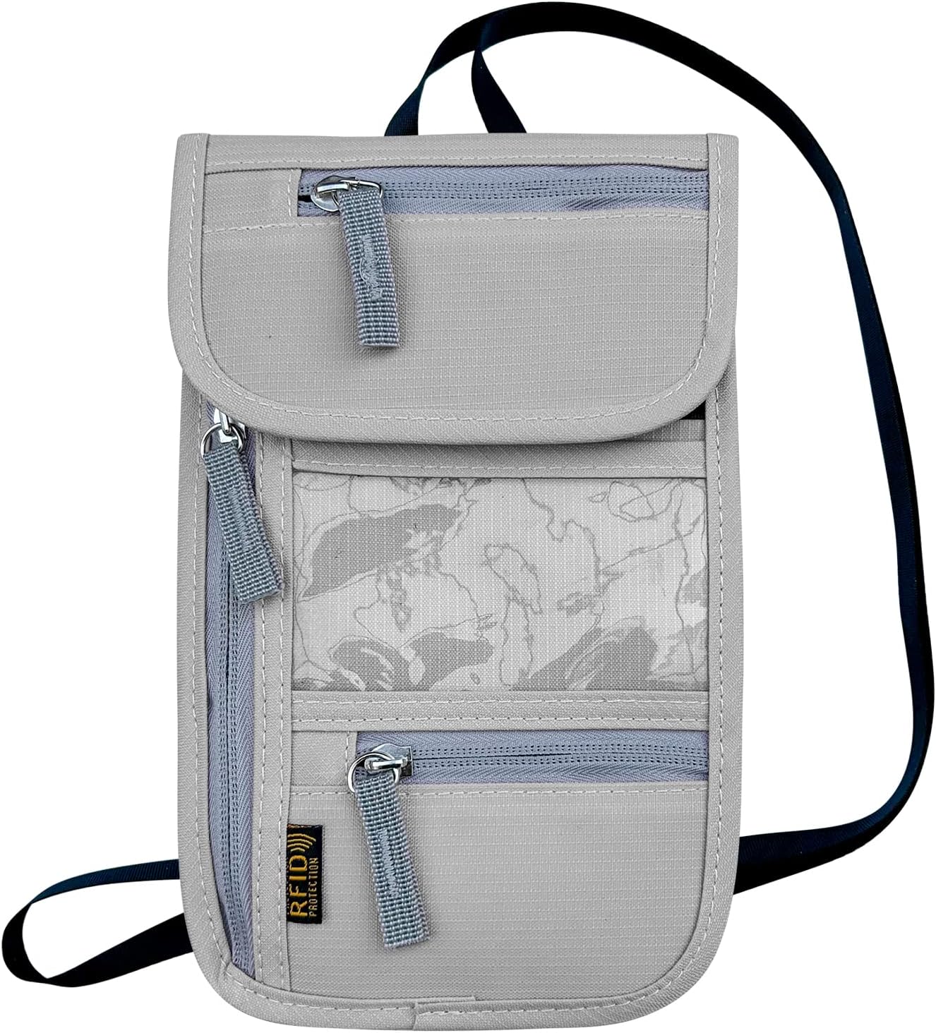 Travel Neck Wallet, RFID Blocking Passport Holder with Adjustable Neck Strap for Men and Women to Keep Cash, Credit Cards and Travel Documents Safe - Grey - Image 7