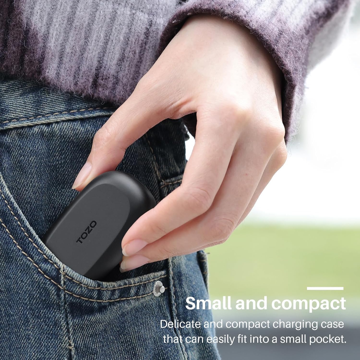TOZO A1 Wireless Earbuds Bluetooth 5.3 Light Weight in Ear IPX5 Waterproof Headphones 2 Mic for AI Calls, Immersive Premium Sound Bass Headset with Charging Case, 32 Presets EQ Customization via App - Image 4