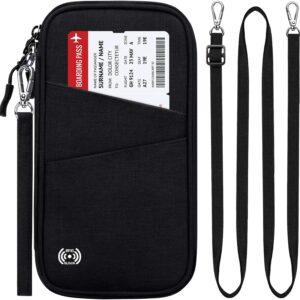 BKNOOU Passport Holder Family Rfid Blocking Travel Document Organizer,Travel Passport Wallet Multiple Passport Holder for Traveling,Family passport holder for 2 4 6 8,Passport Organizer for Men Women