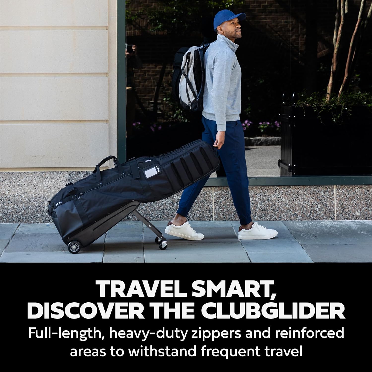 Sun Mountain ClubGlider Meridian - Prestigious Golf Bag with Wheels for Ultimate Convenience - Heavy Duty Golf Travel Bag with Dense Foam Padding for Protection and Spacious Storage - Navy Black - Image 2