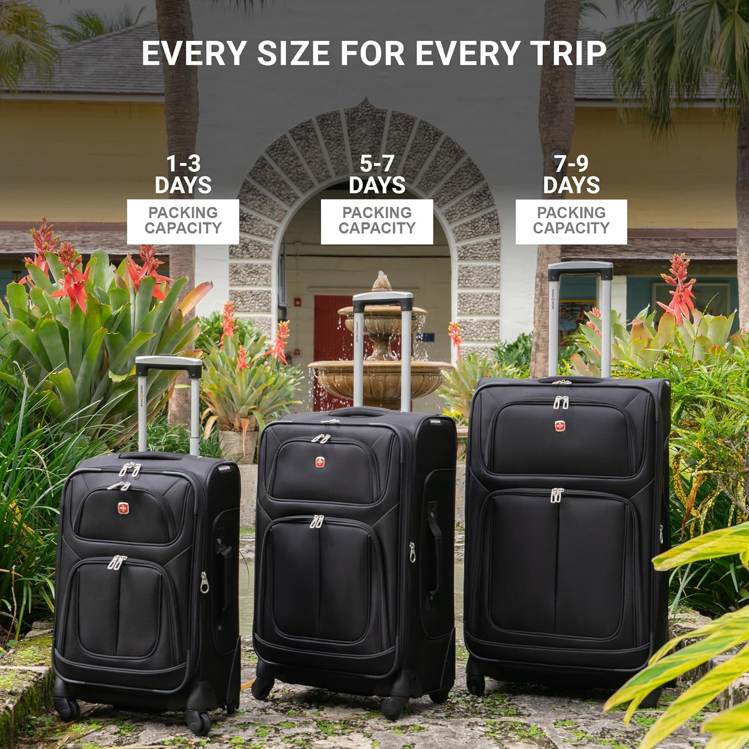 SwissGear Sion Softside Expandable Luggage, Black, Carry-On 21-Inch - Image 5