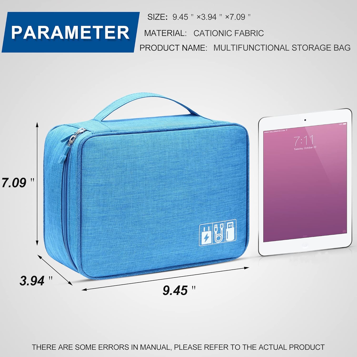 Electronics Organizer Travel Universal Cable Organizer Bag Waterproof Electronics Accessories Storage Cases for Cable, Charger, Phone, USB, SD Card, Hard Drives, Power Bank, Cords - Image 6
