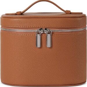 Makeup Bag, Travel Make up Case with Compartments and Handle, Portable Cosmetic Organizer Bags,Toiletry Bag for Women
