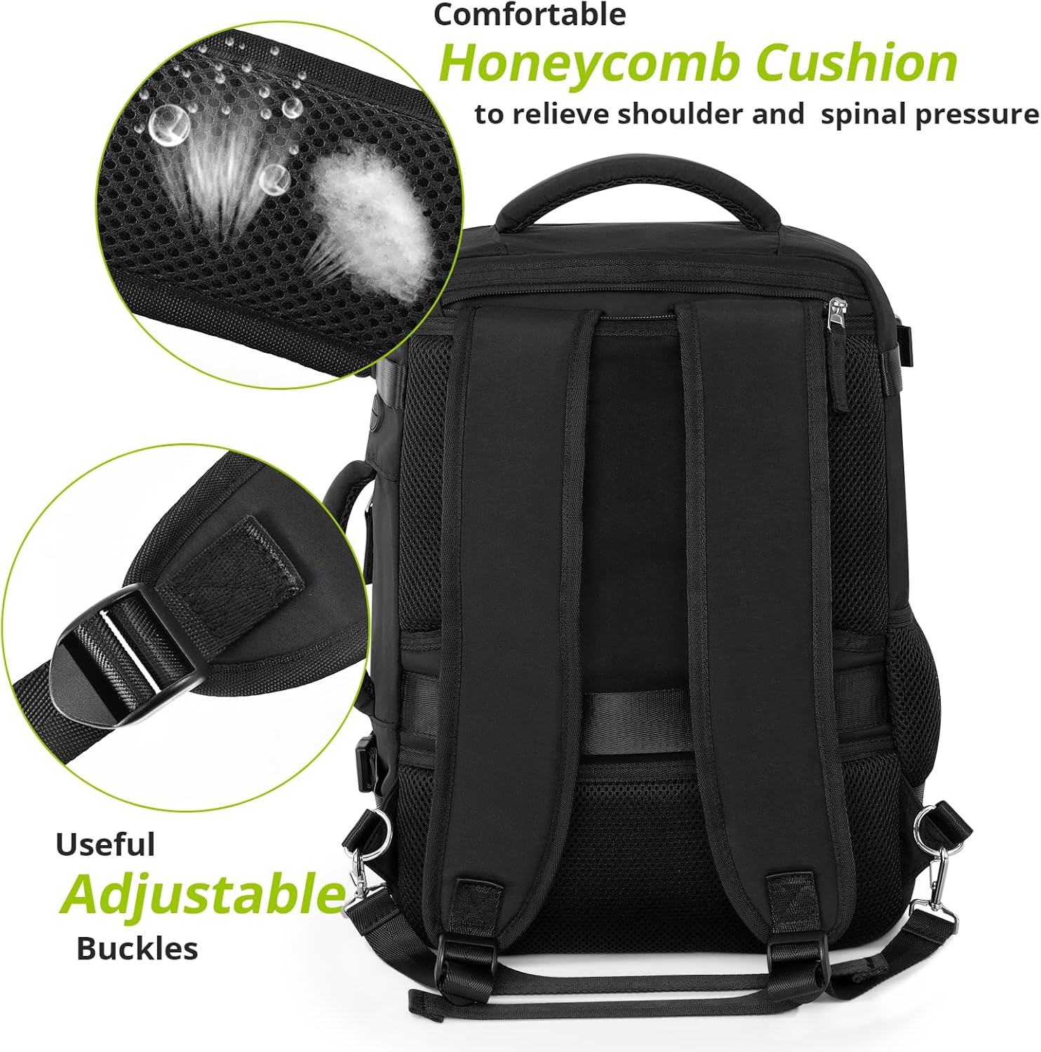 Travel Backpack for Women Men,Travel Laptop Backpack w/USB Charging Port, Waterproof Travel Backpack Carry On Flight Approved,Weekender Business Hiking Bag,Laptop Backpack 15.6 inch - Image 7