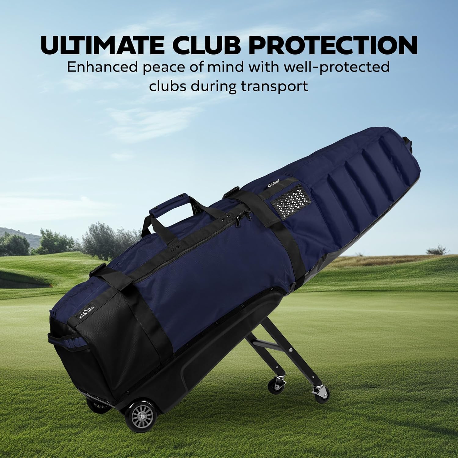 Sun Mountain ClubGlider Meridian - Prestigious Golf Bag with Wheels for Ultimate Convenience - Heavy Duty Golf Travel Bag with Dense Foam Padding for Protection and Spacious Storage - Navy Black - Image 4
