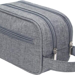 Travel Toiletry Bag for Men Hanging Dopp Kit Waterproof Shaving Bag Dry and Wet Dry Wet Separate Men Accessories Travel Pouch (B-Grey)