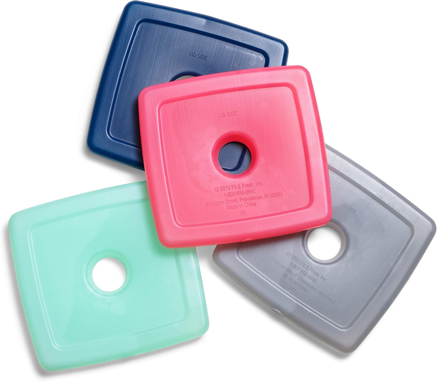 Cool Coolers by Fit & Fresh 4 Pack Slim Ice Packs, Quick Freeze Space Saving Reusable Ice Packs for Lunch Boxes or Coolers, Multi Colored - Image 3