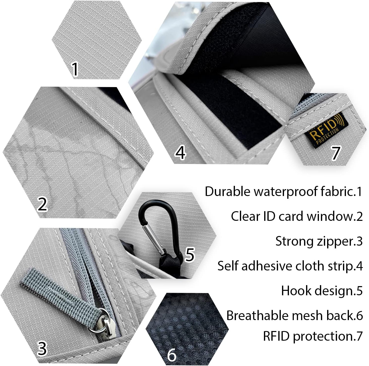 Travel Neck Wallet, RFID Blocking Passport Holder with Adjustable Neck Strap for Men and Women to Keep Cash, Credit Cards and Travel Documents Safe - Grey - Image 3
