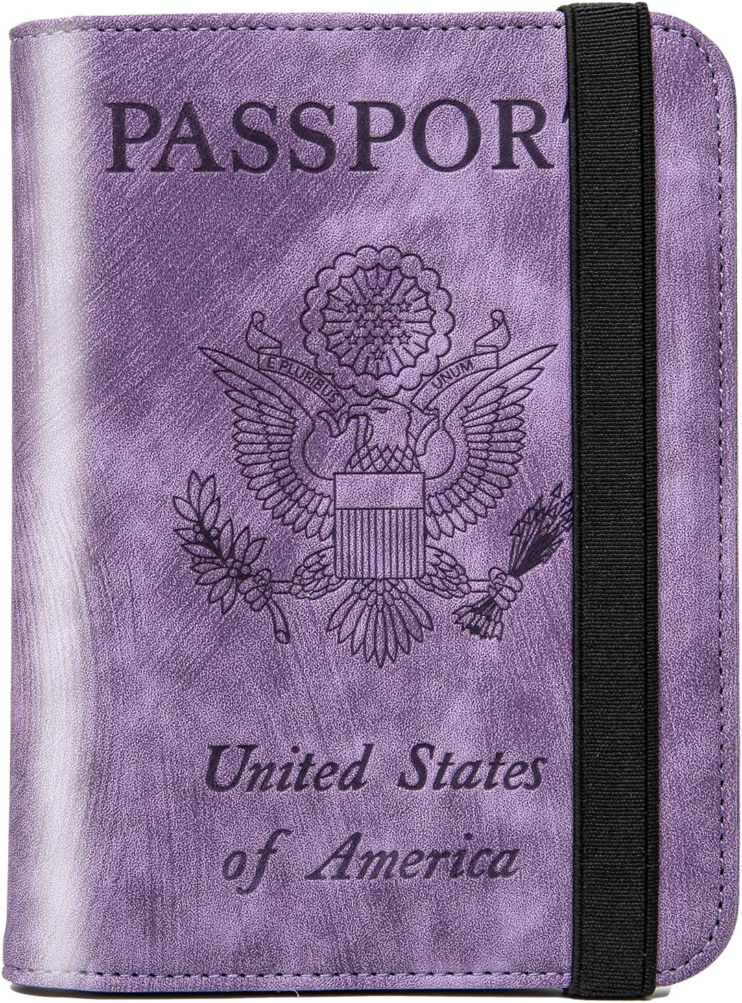 Passport Holder for travel - Cover Wallet -Travel Essentials RFID Blocking Travel Accessories for Women Men (violet)