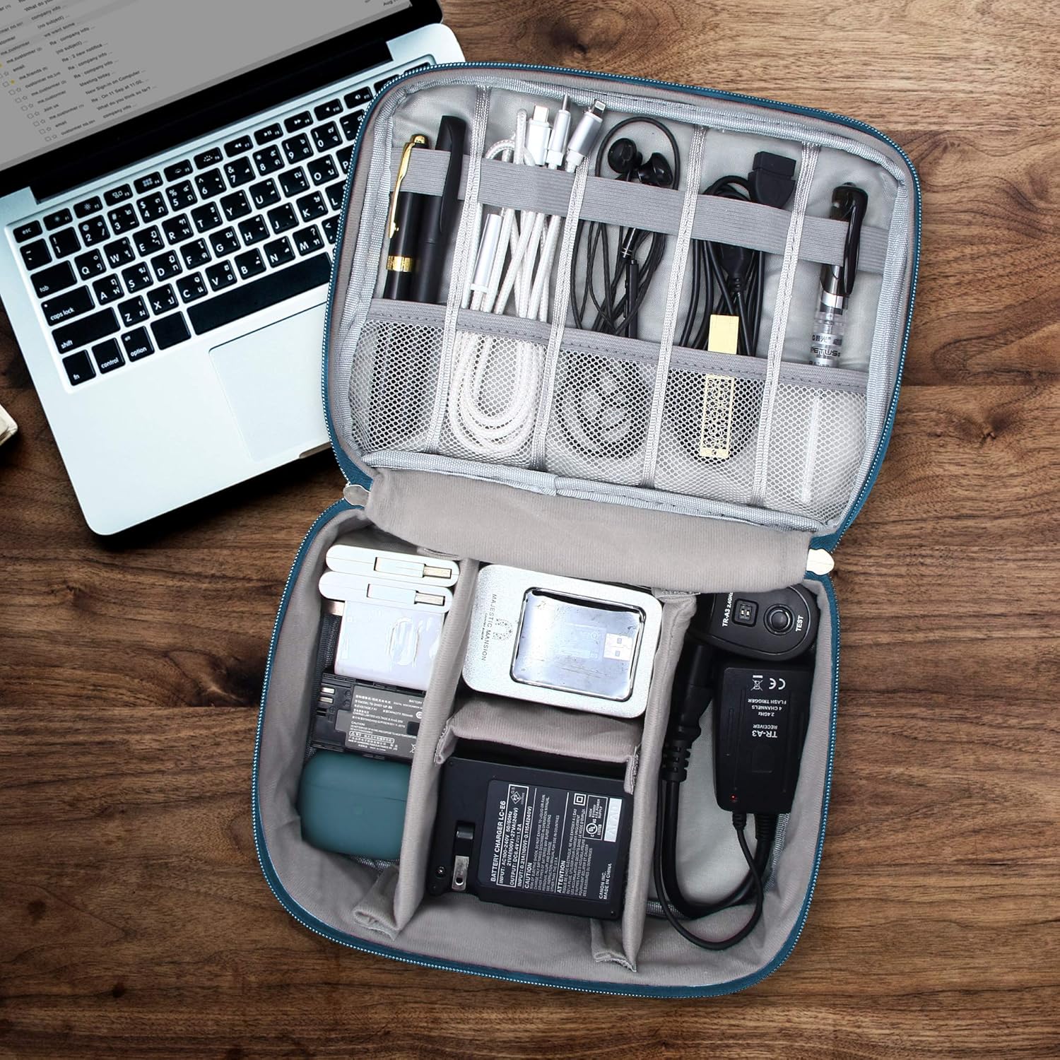Electronics Organizer Travel Universal Cable Organizer Bag Waterproof Electronics Accessories Storage Cases for Cable, Charger, Phone, USB, SD Card, Hard Drives, Power Bank, Cords - Image 5