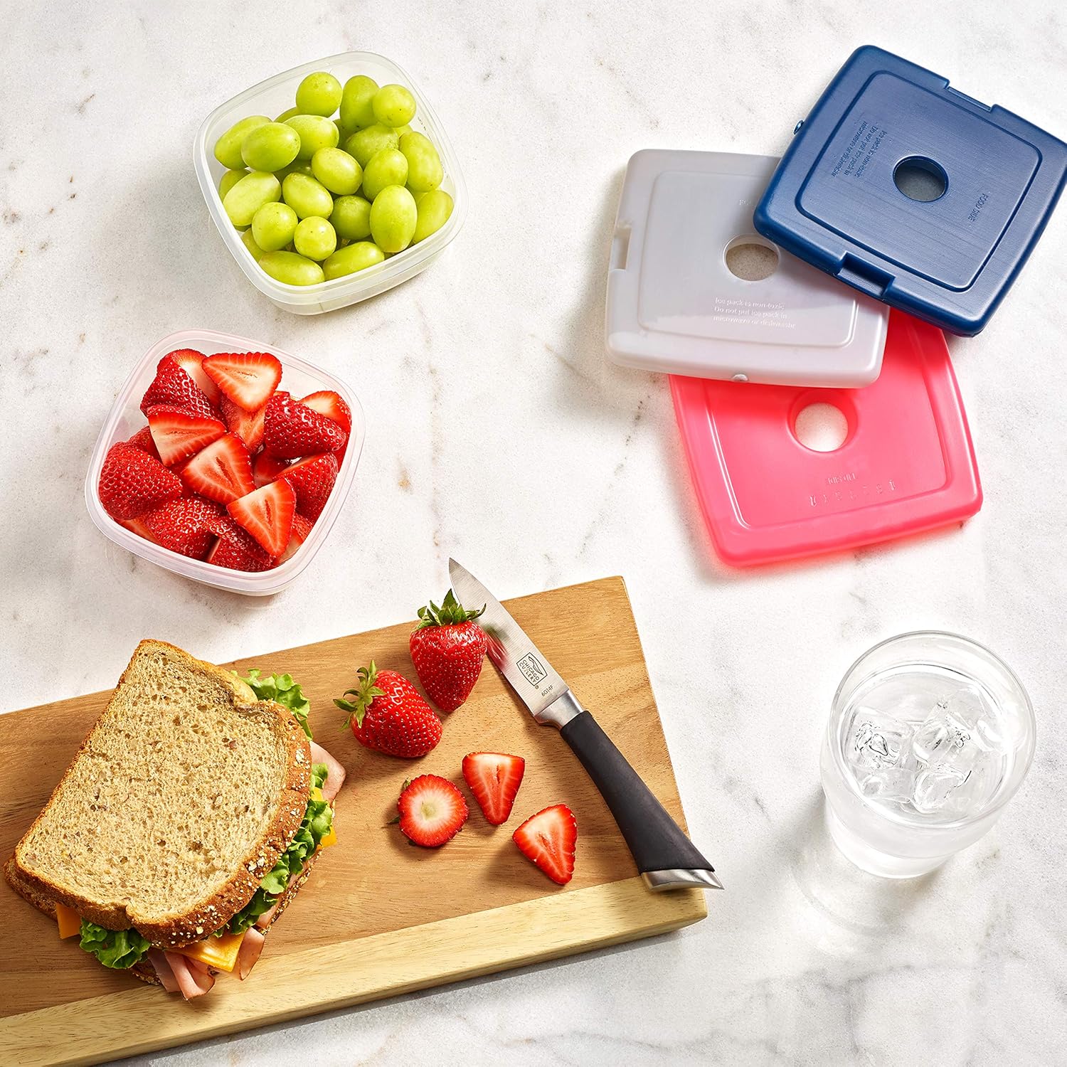 Cool Coolers by Fit & Fresh 4 Pack Slim Ice Packs, Quick Freeze Space Saving Reusable Ice Packs for Lunch Boxes or Coolers, Multi Colored - Image 4